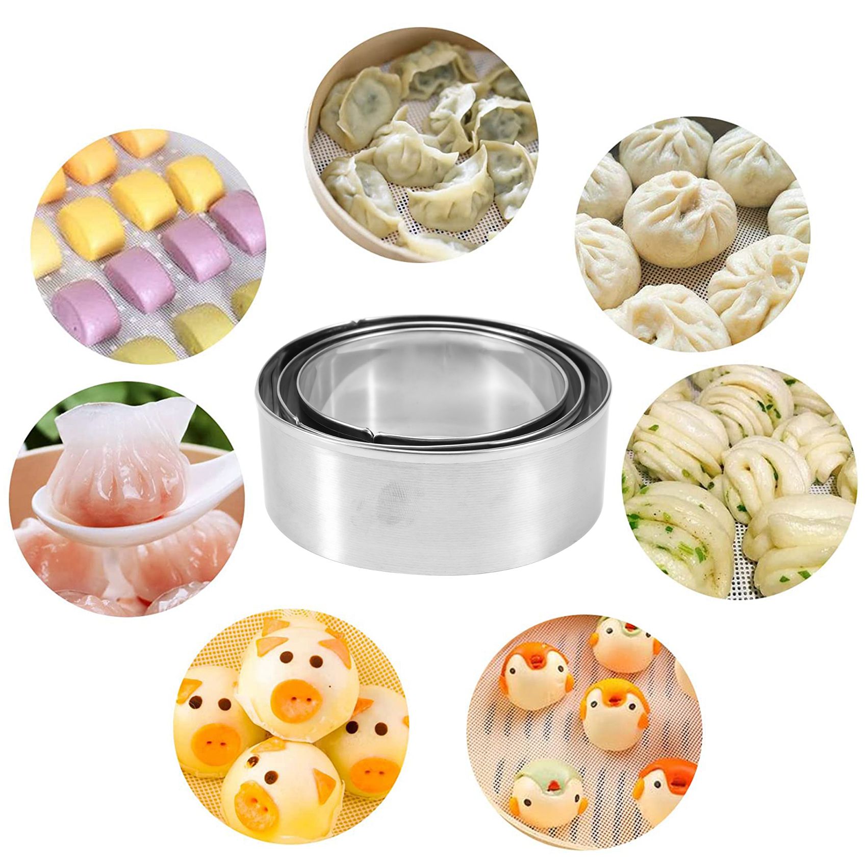 Dumpling Press Set - Conjunto de 8 peças para fazer