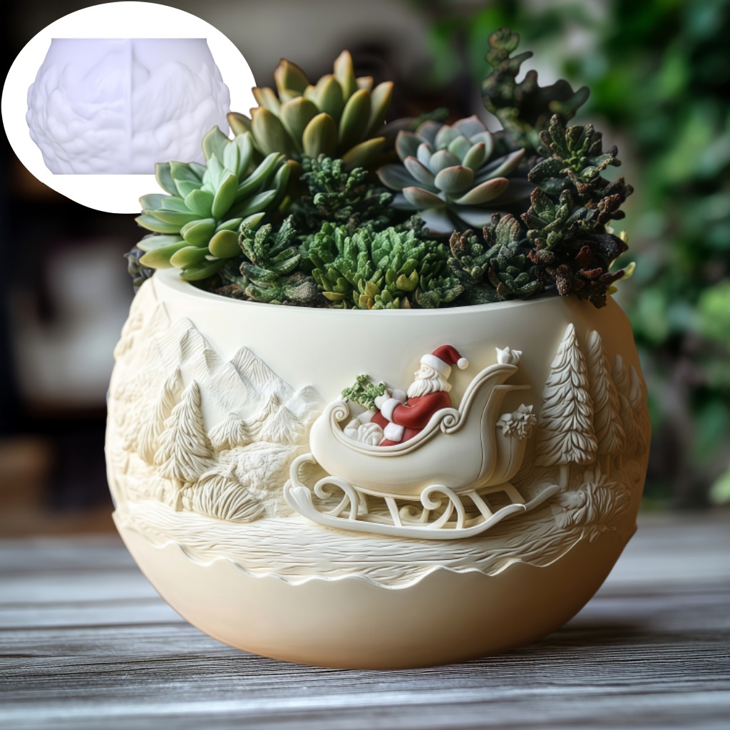 Potsticker Mold - Trenó de cedro papai noel alívio